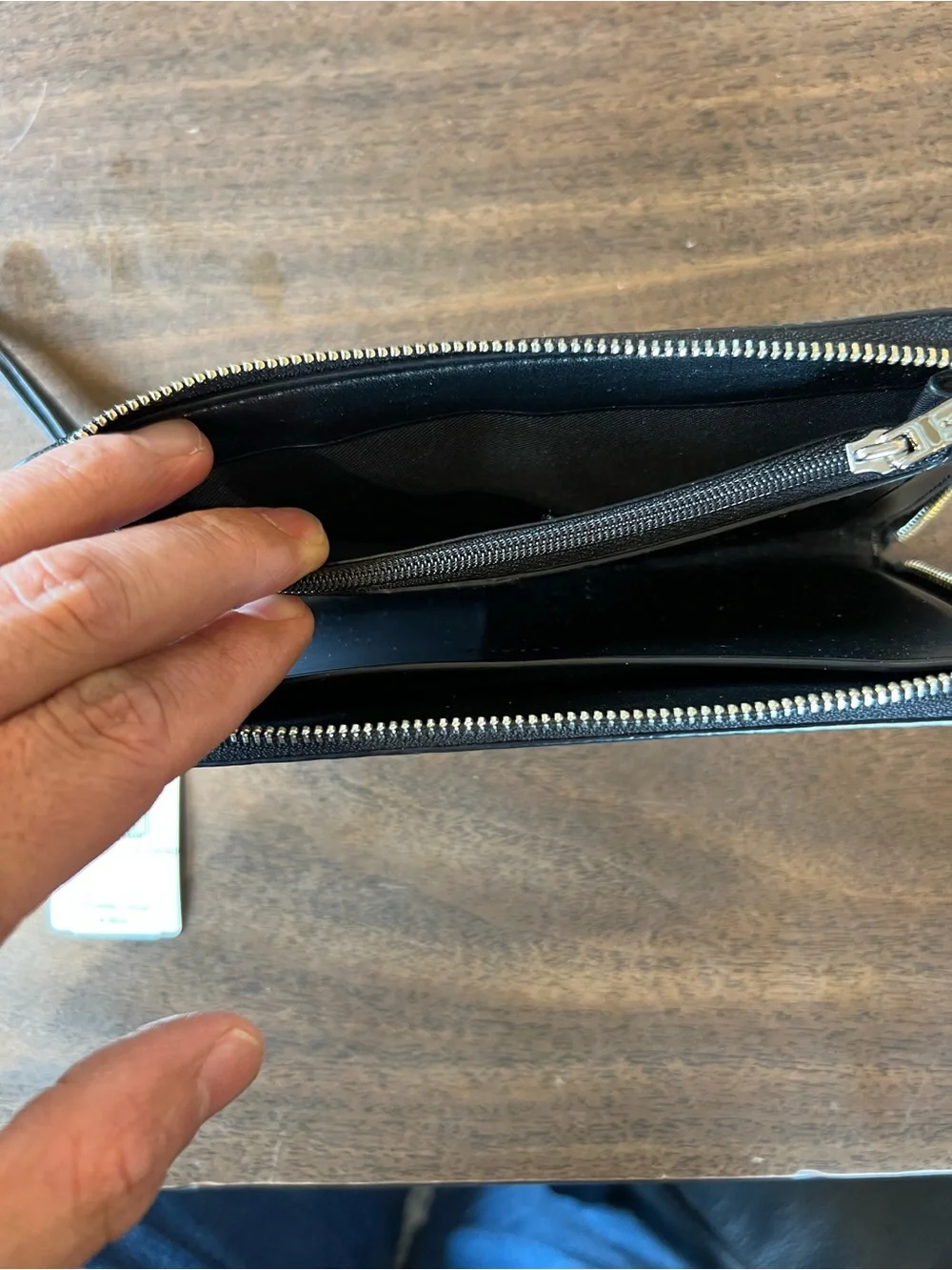 Coach Black Embossed Leather Clutch